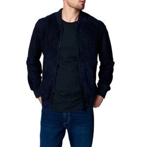 NWT $398 BLANK NYC MEN’S BLACK GAME ON SUEDE BOMBER JACKET US SIZE SMALL